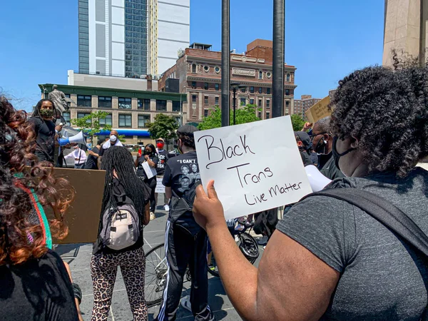 Novo Peaceful Black Lives Matter Protesto Harlem Junho 2020 Harlem — Fotografia de Stock