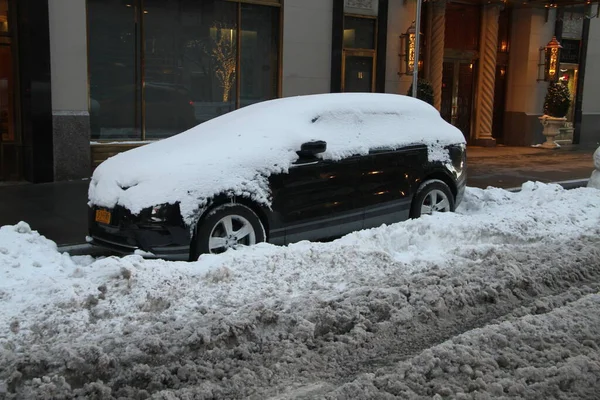 December 2020 New York Usa Aftermath Heavy Snow Falling New — Stock Photo, Image