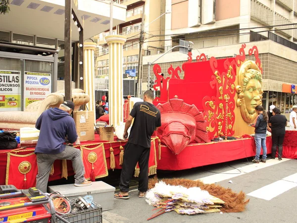 Curitiba 2020 Floats Cars Last Adjustments Parade Floats Last Adjustments — Stock Photo, Image