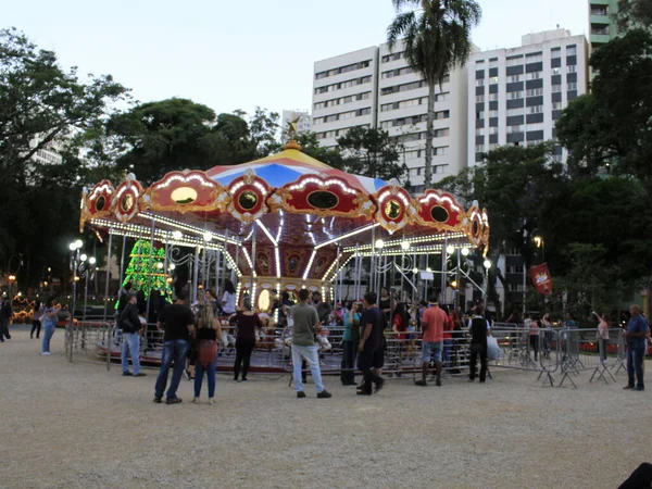 Curitiba 2019 Santos Andreas Meydanı Ndaki Noel Süslemeleri — Stok fotoğraf