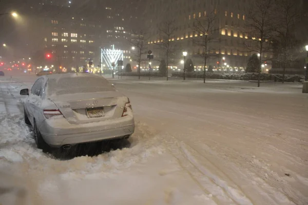 New York Kar Fırtınası Aralık 2020 New York Abd Şiddetli — Stok fotoğraf