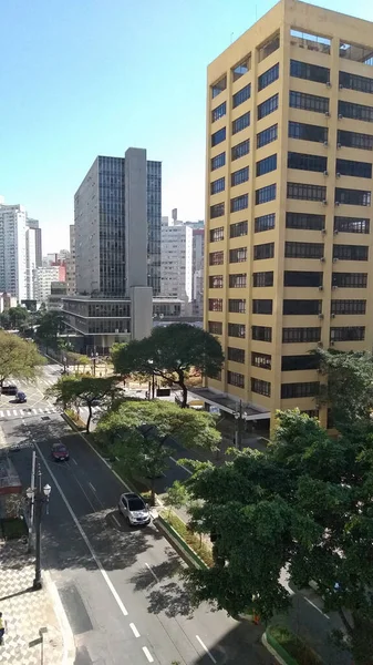 Sao Paulo 2020 Covid Movimentacao Sao Paulo Tráfico Maria Paula —  Fotos de Stock