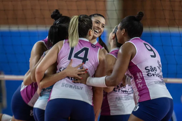 Sao Paulo 2020 Superliga Van Pinheiros Sao Caetano Volleybal Wedstrijd — Stockfoto