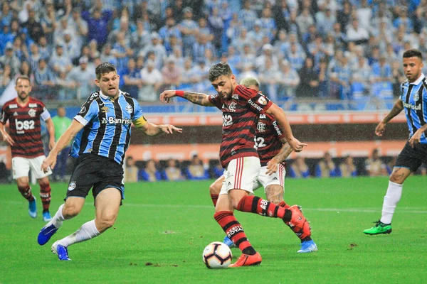 Porto Alegre - Ekim 02, 2019: Gremio 'ya karşı oynanan maçta, Amerika' nın Copa Libertadores takımının yarı finallerinde 1. maçta geçerlidir.