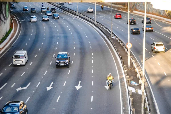 Int Verkeerssituatie São Paulo Mei 2020 Sao Paulo Brazilië Verkeersstroom — Stockfoto