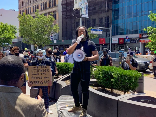 Novo Peaceful Black Lives Matter Protesto Harlem Junho 2020 Harlem — Fotografia de Stock