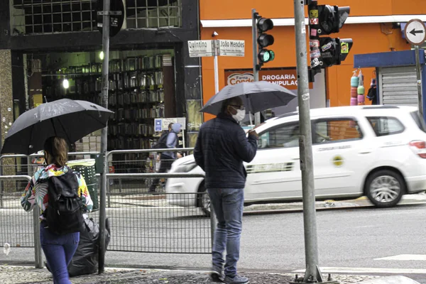 Kall Och Regnig Dag Sao Paulo Oktober 2020 Sao Paulo — Stockfoto