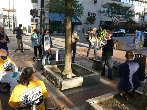 Septiembre 2020 Manchester New Hampshire Estados Unidos Grupo Activistas Manifiestan —  Fotos de Stock