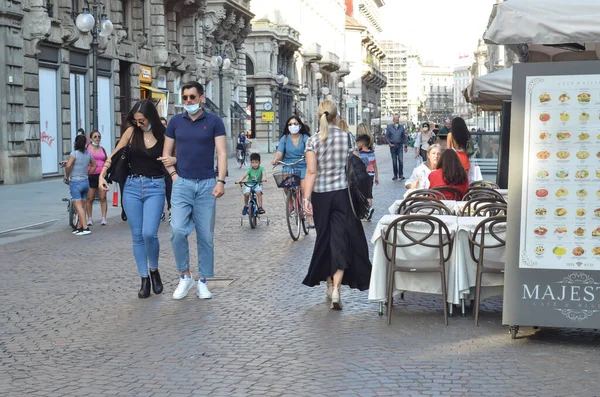 Int Covid Verkeer Van Personen Mei 2020 Milaan Italië Beweging — Stockfoto