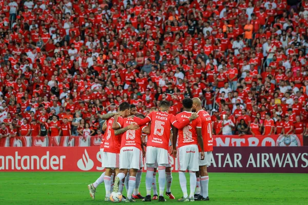 PORTO ALEGRE - FEB 11, 2020: INTER VS UNIVERSIDAD DE CHILE - scored during the return match against Univerisad de Chile, validated by the second phase of the Copa Libertadores da America 2020, at the stadium