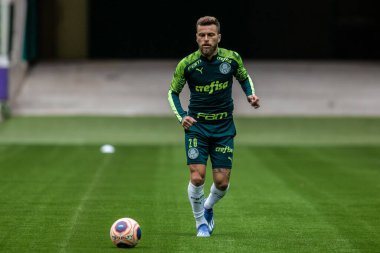 Sao Paulo - 12 Şubat 2020: Sentetik çimenlikte antrenman sırasında PALMEIRAS oyuncularının eğitilmesi.