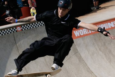 SAO PAULO, SP, 09 / 14 / 2019 - SKATE - Brezilyalı kaykaycı Pedro Quintas, Pazar günü So Paulo 'nun batısındaki Vila Hamburgueza' daki Candido Portinari Eyalet Parkı 'nda düzenlenen Park World Skate finaline hak kazandı. 