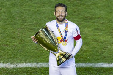 Red Bull Bragantino ve Guarani arasındaki son maç. 4 Ağustos 2020, Sao Paulo, Brezilya: Red Bull Bragantino ve Guarani arasındaki futbol maçı 2020 İçişleri Kupası finali için geçerlidir. 