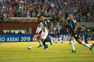 PORTO ALEGRE - FEB 22, 2020: GREMIO - during a match against Gremio, validated by the semifinal of the Gaucho 2020 Championship, at the Beira-Rio stadium, in Porto Alegre