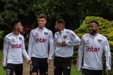 Sao Paulo - 3 Mart 2020: Sao Paulo takımının eğitimi sırasında. Eylem, Sao Paulo 'nun batısındaki Barra Funda' nın tomografisinde gerçekleştirildi.