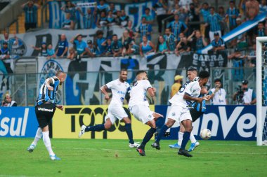 Porto Alegre - Ekim 02, 2019: Gremio 'ya karşı oynanan maçta, Amerika' nın Copa Libertadores takımının yarı finallerinde 1. maçta geçerlidir.