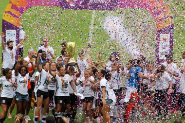 (Korintliler Brezilya 1. Lig Kadın Futbol Ligi 'ni kazandılar. 6 Aralık 2020, Sao Paulo, Brezilya: Corinthians, Avai-Kindermann 'ı yenerek 2020 Brezilya 1. Lig bayanlar futbol ligi şampiyonu oldu.