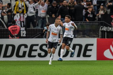 SAO PAULO - 12 Şubat 2020: COPA LİBERTADORES 2020 CORINTHIANS-GUARANI Corinthians karşı Guarani takımı (Paraguay) Copa Libertadores da America 2020, Arena Corinthians