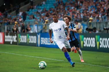 Porto Alegre - Ekim 02, 2019: Gremio 'ya karşı oynanan maçta, Amerika' nın Copa Libertadores takımının yarı finallerinde 1. maçta geçerlidir.