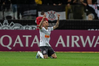 SAO PAULO - 12 Şubat 2020: COPA LİBERTADORES 2020 CORINTHIANS-GUARANI Corinthians karşı Guarani takımı (Paraguay) Copa Libertadores da America 2020, Arena Corinthians