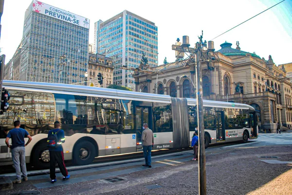 Sao Paulo 2020 Movement Downtown Sao Paulo Het Verkeer Van — Stockfoto