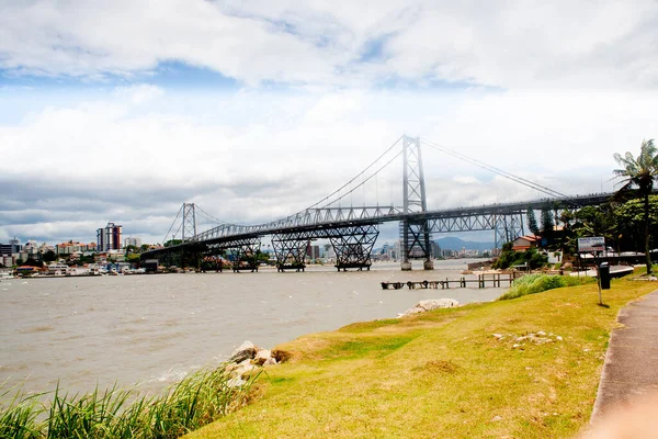 Florianopolis 2020 Ponte Hercilio Luz Movement People — Stock Photo, Image