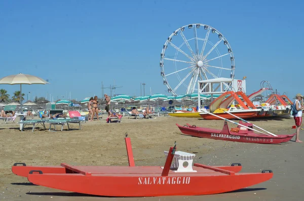 Біч Біч Рух Червня 2020 Ріміні Італія Рух Пляжі Ріміні — стокове фото