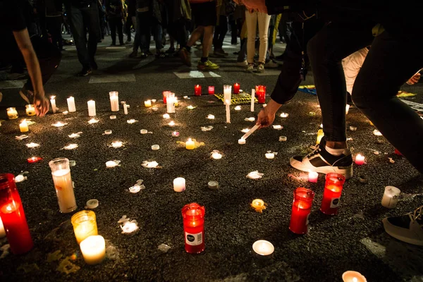 Barcelona Španělsko 2019 Protest Svobodu Katalánska — Stock fotografie