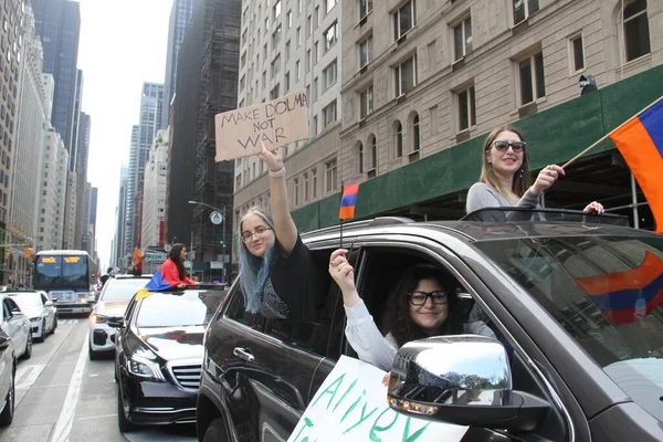 Novo Protesto Pacífico Favor Paz Para Armênios Nova York Outubro — Fotografia de Stock