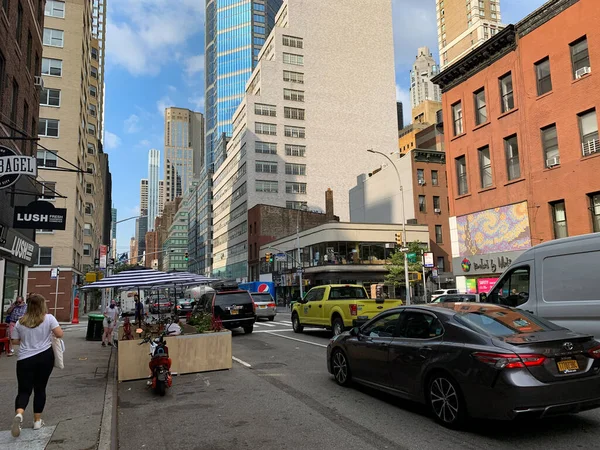 Nouveau Trafic Lourd Manhattan Détriment Des Piétons Juillet 2020 Manhattan — Photo