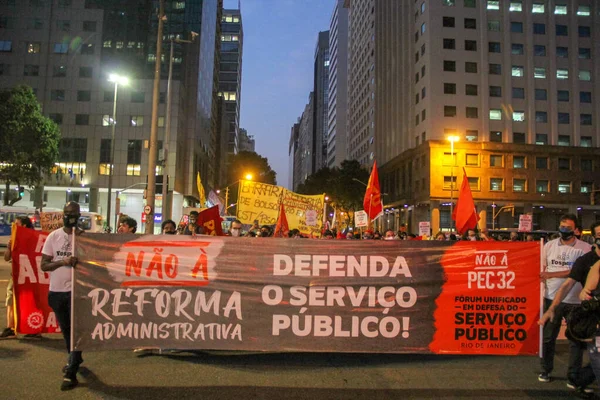 Rio Janeiro 2020 Manifesto Delle Persone Rio Janeiro — Foto Stock