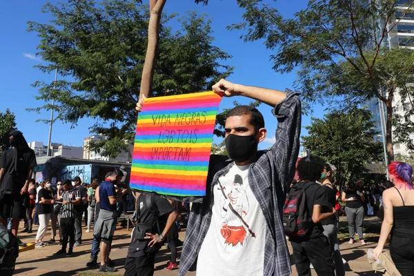 Int Protest Sao Paulo Czerwca 2020 Sao Paulo Brazylia Ruch — Zdjęcie stockowe