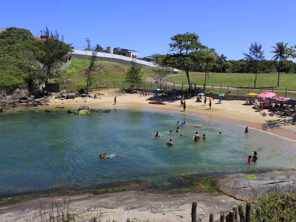 Zware Bewegingen Van Mensen Secret Beach Espirito Santo Januari 2021 — Stockfoto