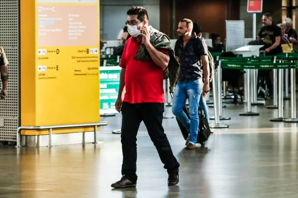 Sao Paulo Brazilië Verkeer Van Personen Luchthaven Van Sao Paulo — Stockfoto