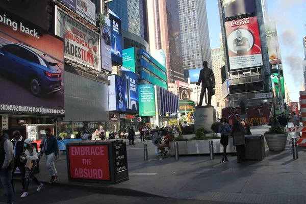 November 2020 New York Times Square Ziet Een Beetje Leeg — Stockfoto