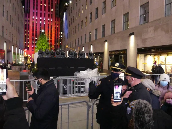 Dicembre 2020 New York Usa Cerimonia Illuminazione Dell Albero Natale — Foto Stock