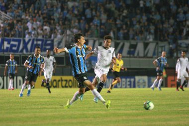 Porto Alegre - Ekim 02, 2019: Gremio 'ya karşı oynanan maçta, Amerika' nın Copa Libertadores takımının yarı finallerinde 1. maçta geçerlidir.
