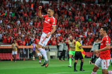 PORTO ALEGRE - FEB 11, 2020: INTER VS UNIVERSIDAD DE CHILE - scored during the return match against Univerisad de Chile, validated by the second phase of the Copa Libertadores da America 2020, at the stadium