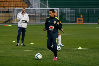 SAO PAULO - SEPT 04, 2019: BRAZILIAN SELECTION TRAINING. trains before the friendly against Colombia, at Estadio do Pacaembu