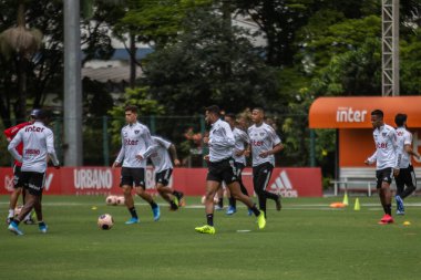 SAO PAULO - January 08, 2020: TRAINING THE PALMEIRAS TEAM The Palmeiras football squad conducts training aimed at the first commitment of the year
