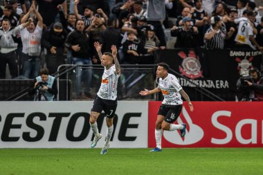 SAO PAULO - 12 Şubat 2020: COPA LİBERTADORES 2020 CORINTHIANS-GUARANI Corinthians karşı Guarani takımı (Paraguay) Copa Libertadores da America 2020, Arena Corinthians