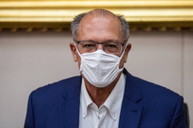 SAO PAULO, SP, 07 / 09 / 2020 - MAYOR BUNO KOVUŞAĞI 'NIN BAŞKANI GERALDO ALCKMIN - Belediye Başkanı Bruno Covas, Sao Paulo şehrinin ofisine eski vali Geraldo Alckmin' i kabul etti 