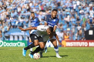 Porto Alegre - Ekim 02, 2019: Gremio 'ya karşı oynanan maçta, Amerika' nın Copa Libertadores takımının yarı finallerinde 1. maçta geçerlidir.