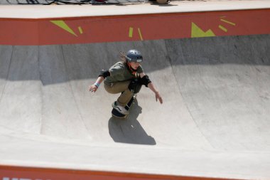 SAO PAULO, SP, 12.09.2019 - Dünya Kaykay Parkı sırasında sporcular için, So Paulo 'nun batısındaki Candido Portinari Eyalet Parkı' nda, bu Perşembe, 12. Yarışma 9 'u ile 15' i arasında yapılacak.