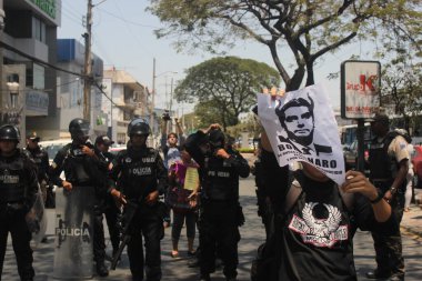 Guayaquil - Guayas, 26 / 08 / 2019 - Ekvador 'da protesto gösterileri 