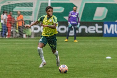 Sao Paulo - 12 Şubat 2020: Sentetik çimenlikte antrenman sırasında PALMEIRAS oyuncularının eğitilmesi.