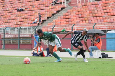 SAO PAULO - NOV 20, 2019 - PALMEIRAS vs SANTOS - during the Final of the Paulista U-15 Championship between Palmeiras and Santos, at the Pacaembu Stadium, in Sao Paulo