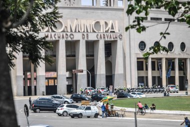 19 Temmuz 2020, Sao Paulo, Brezilya: Brezilya Cumhurbaşkanı Jair Bolsonaro 'yu protesto eden protestocular Central Sao Paulo' daki Franklin Roosevelt Parkı 'nda