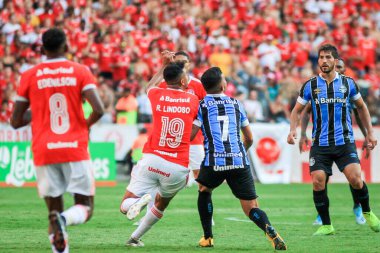 PORTO ALEGRE - FEB15, 2020: INTER VS GREMIO - during a match against Gremio, validated by the semifinal of the Gaucho 2020 Championship, at the Beira-Rio stadium, in Porto Alegre