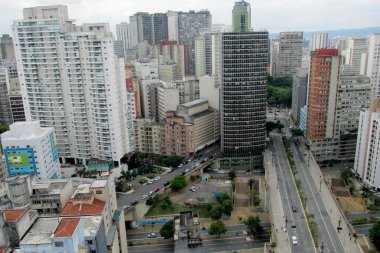 Sao Paulo şehir merkezinin hava manzarası. 23 Eylül 2020, Sao Paulo, Brezilya: Coronavirüs salgınının ortasında Sao Paulo şehir merkezinin havadan görünüşü